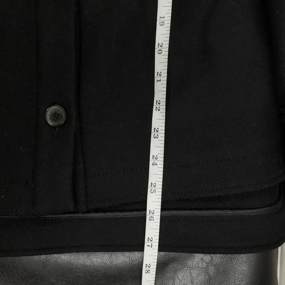 Zara Manteco Wool Black Oversized Shacket Size L